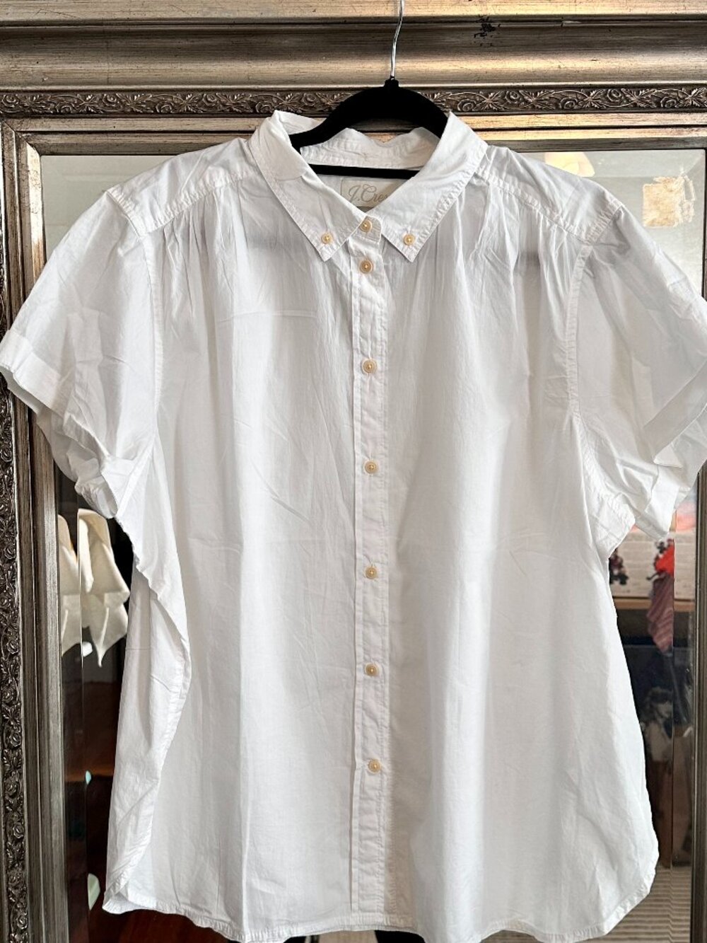 Womens J.Crew Classic Short-sleeve Poplin Shirt